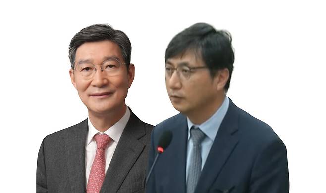 이재명 정부 출범에 맞춰, 대형로펌도 인재 영입 전쟁을 시작했다. (왼쪽부터) 민정수석으로 임명된 오광수 전 법무법인 대륙아주 대표변호사와 법무법인 광장에 합류한 함윤식 전 우아한형제들 부사장 ⓒ시사저널 양선영 디자이너·대통령실·유튜브 갈무리