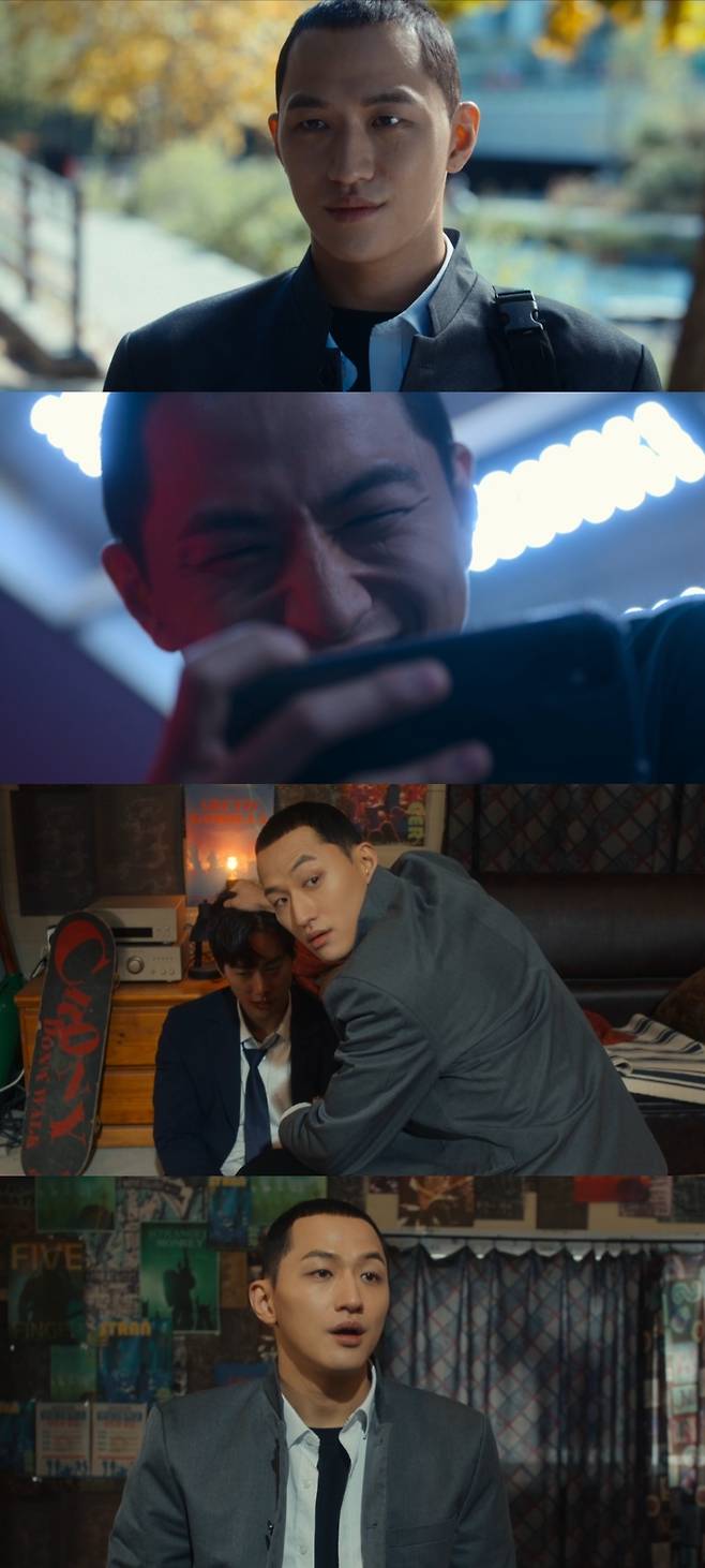 웨이브 오리지널 드라마 ‘ONE:하이스쿨 히어로즈’에 최기수 역으로 출연한 배우 유희제의 주요 연기장면. 사진 웨이브 방송화면 캡처