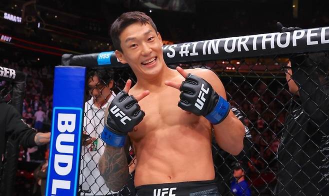 UFC 데뷔전에서 승리한 유주상 [UFC 제공. 재판매 및 DB 금지]