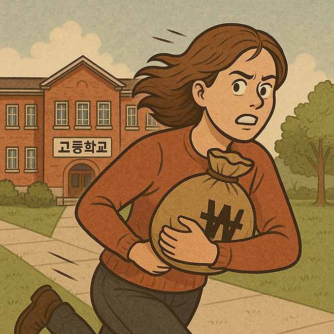 이천의 한 고등학교에서 근무하는 교직원이 학교운영비를 횡령한 모습을 ChatGPT를 이용해 이미지 생성했다. 사진=ChatGPT