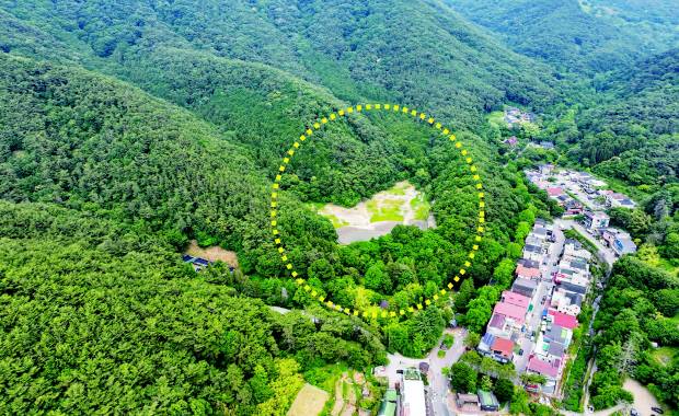 광주 동구 운림온천 예정 부지(노란 점선 안).  /김진수 기자 jeans@kwangju.co.kr