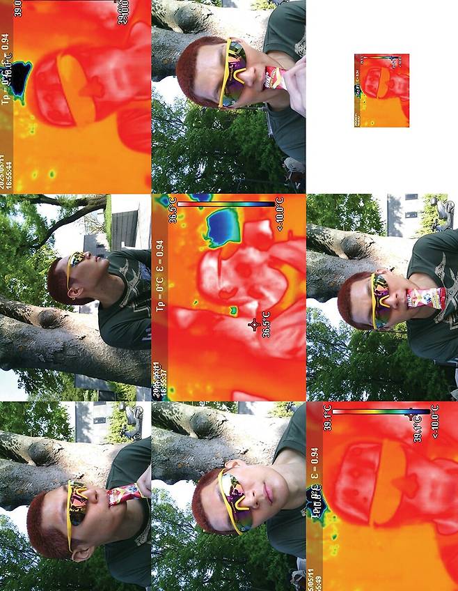 그래픽 패치 티셔츠 가격미정 디젤, 노란색 프레임 미러 선글라스 가격미정 디스트릭트 비전, 에너지 젤 가격미정 아미노 바이탈 제품.&nbsp;