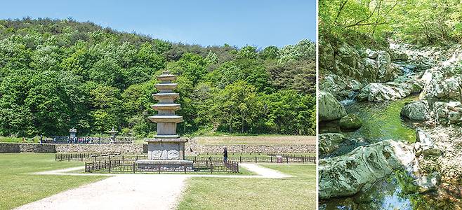 (좌) 서산 보원사지 법인국사탑 (우) 용현계곡의 맑은 물