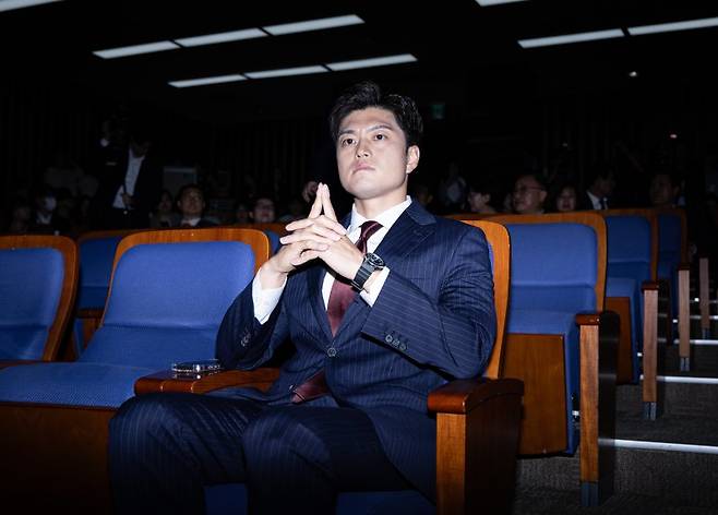 김용태 국민의힘 비상대책위원장이 9일 오후 서울 여의도 국회에서 열린 의원총회에 참석해 있다. 뉴스1