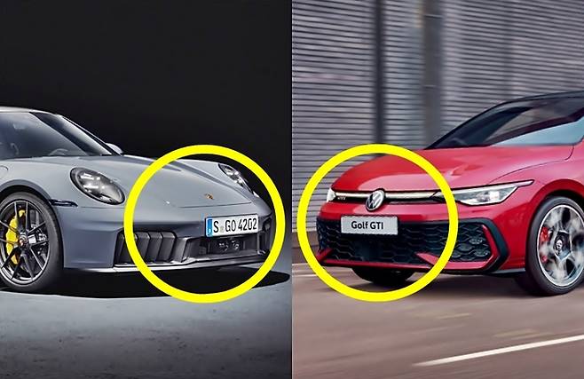 포르쉐 911 카레라 GTS(왼쪽)와 신형 골프 GTI [사진출처=포르쉐, 폭스바겐/편집=최기성 매경 디지털뉴스룸 기자]