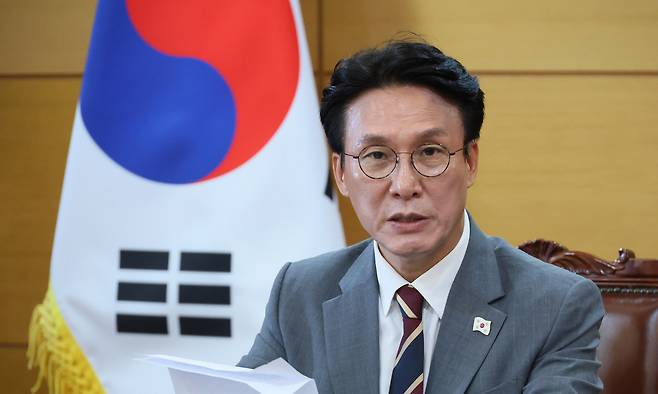 김민석 국무총리 후보자가 10일 서울 종로구 통의동 청문회 준비단 사무실에서 기자간담회를 하고 있다. 연합뉴스