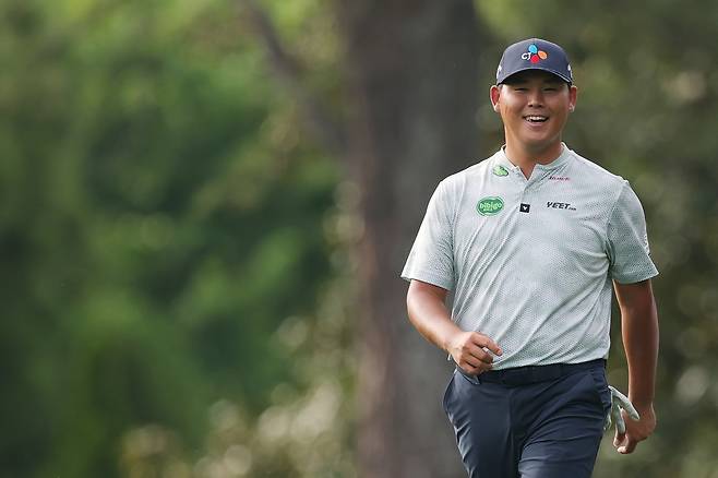 김시우가 지난달 17일 열린 PGA 챔피언십 2라운드 도중 7번 홀에서 웃음을 짓고 있다. 게티이미지코리아