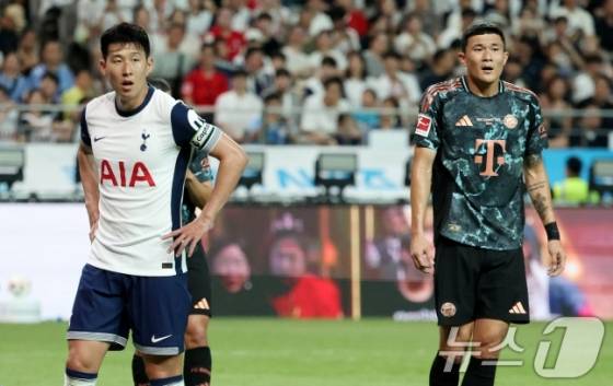 손흥민(왼쪽)과 김민재. /사진=뉴스1