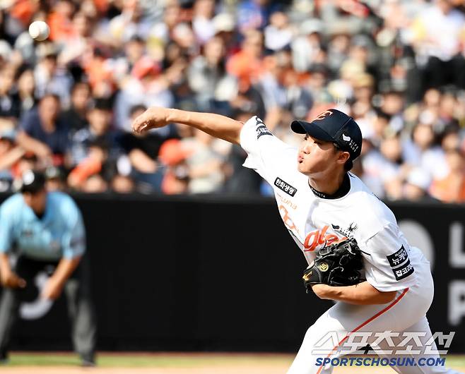 3일 대전 한화생명볼파크에서 열린 KT와 한화의 경기, 한화 정우주가 역투하고 있다. 대전=허상욱 기자wook@sportschosun.com/2025.06.03/
