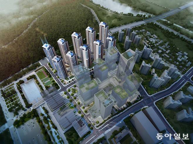 인천 서구 청라국제업무단지에 들어서는 ‘청라 피크원’ 조감도. ㈜청라스마트시티 제공