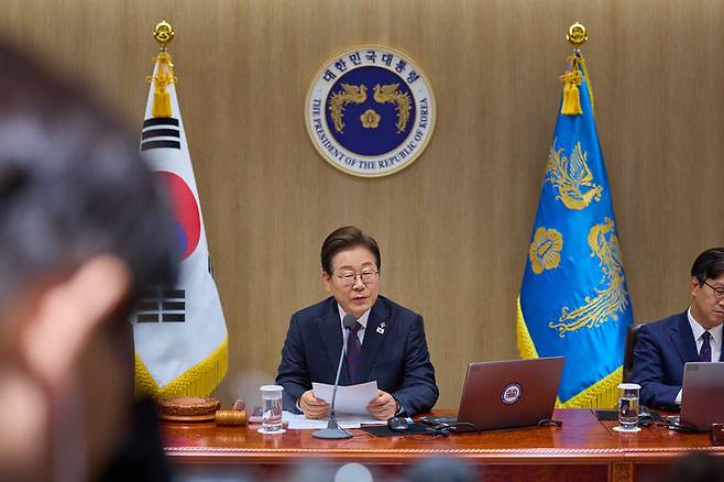 [서울=뉴시스] 이재명 대통령이 10일 서울 용산 대통령실에서 열린 국무회의에서 발언하고 있다. (사진=대통령실 제공) 2025.06.10. photo@newsis.com *재판매 및 DB 금지