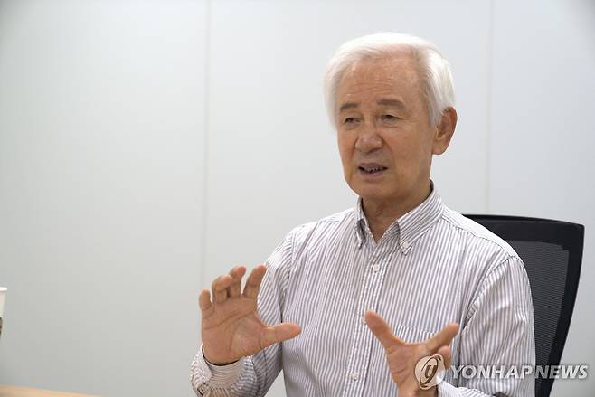 2024년 7월5일 연합뉴스와 인터뷰 중인 김홍신 [촬영 이은도]