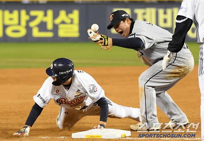 팬들에게 '람보르지훈'을 알린 폭풍 주루. 8일 한화전. 잠실=박재만 기자 pjm@sportschosun.com/2025.04.08/