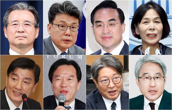 이재명 정부 국정기획위원들. (윗줄 왼쪽부터) 김용범 부위원장, 진성준 부위원장, 박홍근 기획분과장,최민희 사회2분과장, (아랫줄 왼쪽부터) 이해식 정치행정분과장, 정태호 경제1분과장, 이춘석 경제2분과장, 홍현익 외교안보분과장./뉴스1