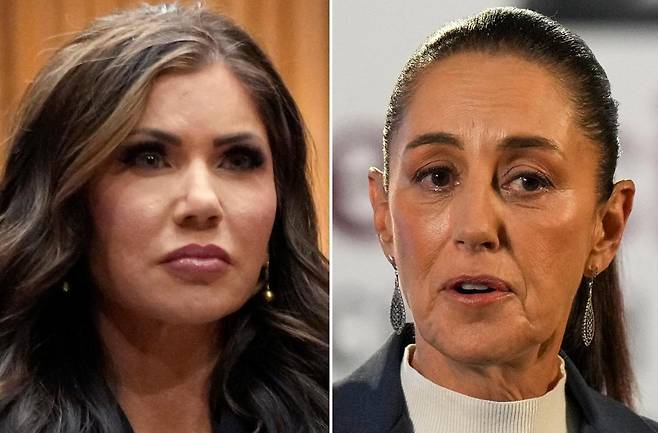 놈 장관(왼쪽), 셰인바움 대통령