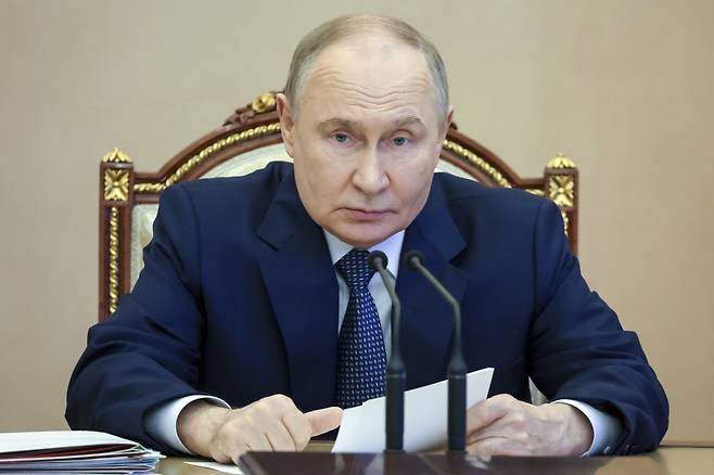 블라디미르 푸틴 러시아 대통령. 2025.06.12. 모스크바=AP/뉴시스