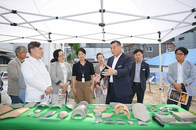 공주 대통사지 출토 유물 공개 설명회  [충남 공주시 제공. 재판매 및 DB 금지]