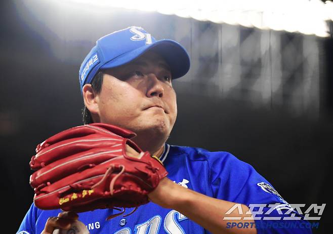 12일 광주 기아챔피언스필드에서 열린 KBO리그 KIA와 삼성의 경기. 삼성 김태훈이 올 시즌 10번째 홀드를 달성했다. 몸을 풀고 있는 김태훈. 광주=송정헌 기자songs@sportschosun.com/2025.06.12/