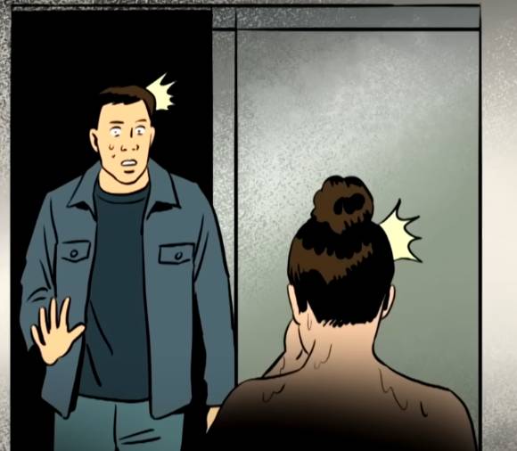 엘리베이터에 부착된 남탕과 여탕 표기 스티커를 뒤바꾸고 사라진 무리 때문에, 알몸 노출 피해를 보았다는 여성의 하소연이 전해졌다. [사진=JTBC]