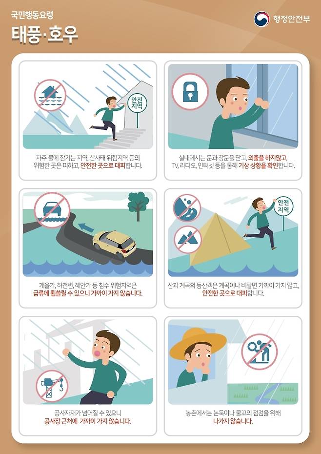 호우특보 시 국민행동요령 [행정안전부 제공]