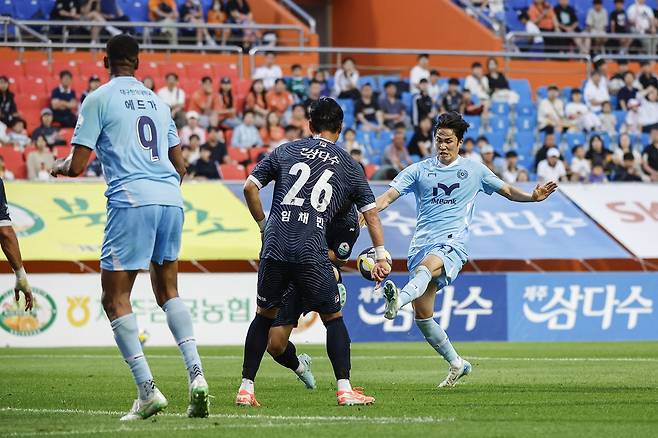 대구 김주공이 골을 넣고 있다. /대구FC제공
