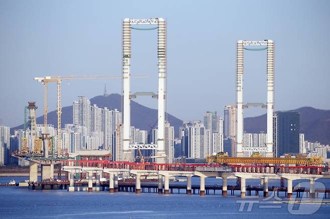 인천 제3연륙교 건설현장(인천경제청 제공) / 뉴스1 ⓒ News1 정진욱 기자