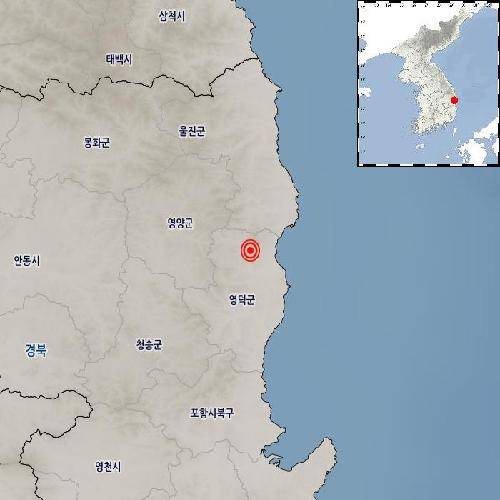 지진 발생 위치. 기상청 제공.