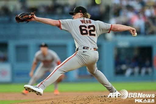 로건 웹은 이날 다저스의 승리를 이끌었다. 사진(美 로스앤젤레스)=ⓒAFPBBNews = News1