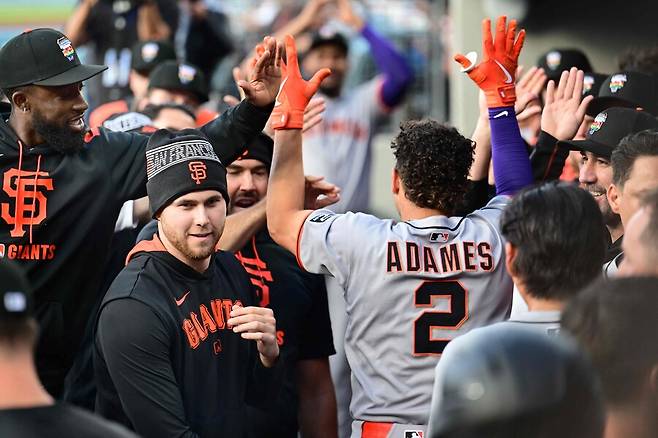 ▲ 1회 야마모토에게 선제 솔로 홈런을 빼앗은 윌리 아다메스. ⓒ연합뉴스