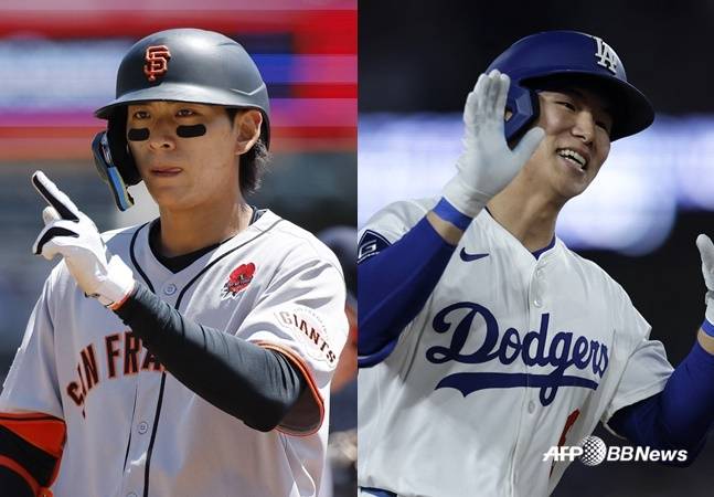 샌프란시스코 이정후(왼쪽)와 LA 다저스 김혜성. /AFPBBNews=뉴스1