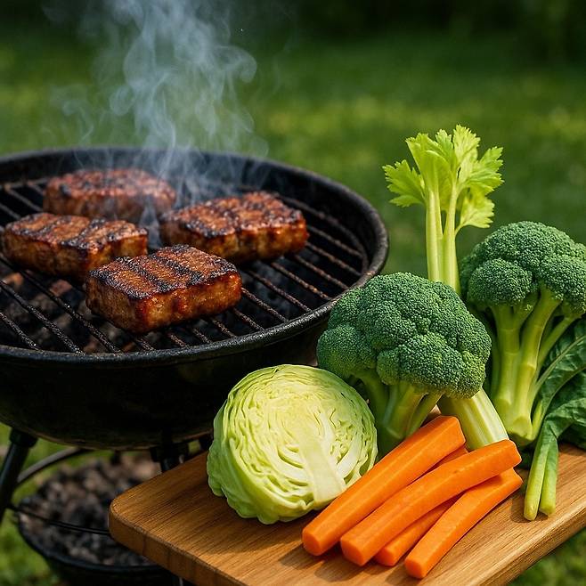 채소 곁들인 바비큐 [자료 사진]