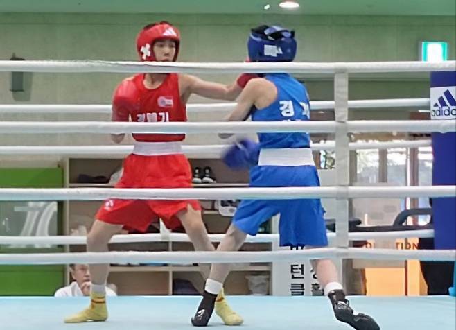 15일 동두천 반다비체육센터에서 진행된 제106회 전국체육대회 복싱 경기도대표 2차선발전 출전선수들이 경기를 펼치고 있다. 사진=경기도복싱협회