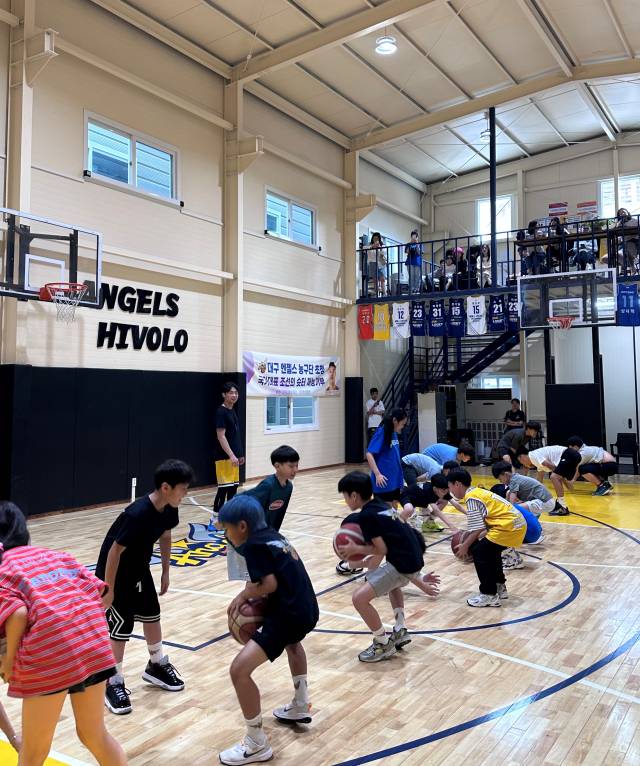 대구 엔젤스 농구단의 농구 수업 풍경. 권성진 씨 제공