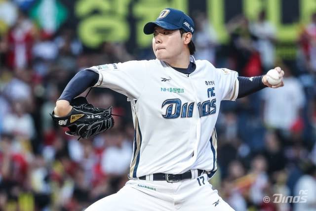 NC 다이노스 투수 김영규가 지난 14일 창원NC파크에서 열린 KIA 타이거즈와의 경기서 역투하고 있다./NC 다이노스/