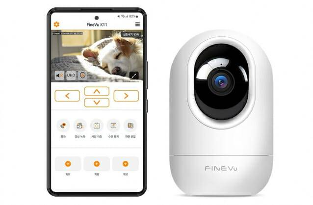 800만 화소 4K QHD 해상도를 지원하는 파인뷰 홈캠 'K11' (사진=파인디지털)