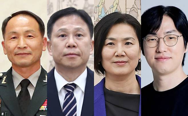 왼쪽부터 김현종 전 국가안보실 국방개혁비서관, 임웅순 주캐나다 대사, 오현주 주교황청 대사, 하정우 네이버클라우드 AI 혁신센터장