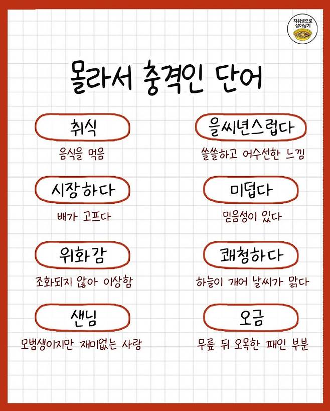 요즘 애들 잘 모른다는 단어 총정리