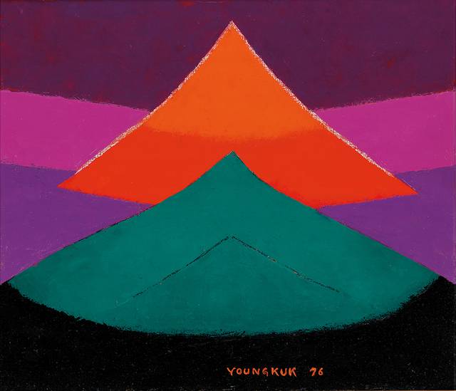 유영국 ‘Work’, 캔버스에 오일,  45.5×53cm , 1976년작. 추정가 4~5억 원. 케이옥션 제공
