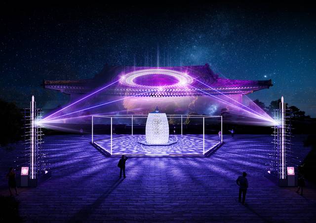 경북 경주보문관광단지 육부촌 미디어파사드 및 빛광장. 경북문화관광공사 제공