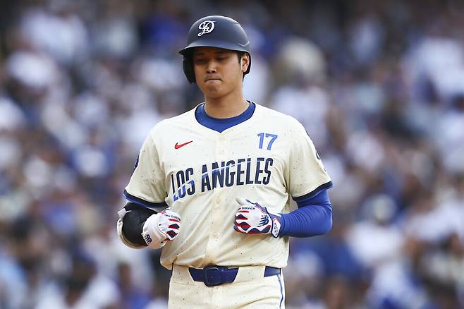 ▲ 샌프란시스코 자이언츠와 경기에서 홈런 2개를 터뜨린 오타니 쇼헤이. ⓒ연합뉴스/AP
