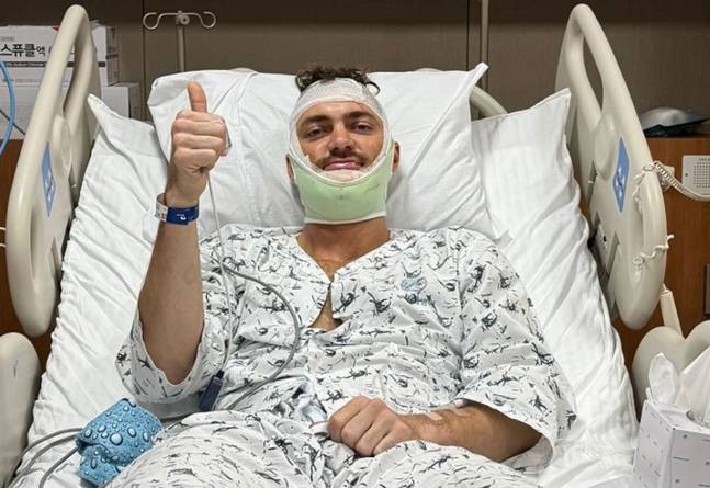 KIA 제임스 네일이 지난해 턱관절 고정술을 받은 후 근황을 알리고 있다. /사진=제임스 네일 SNS 갈무리