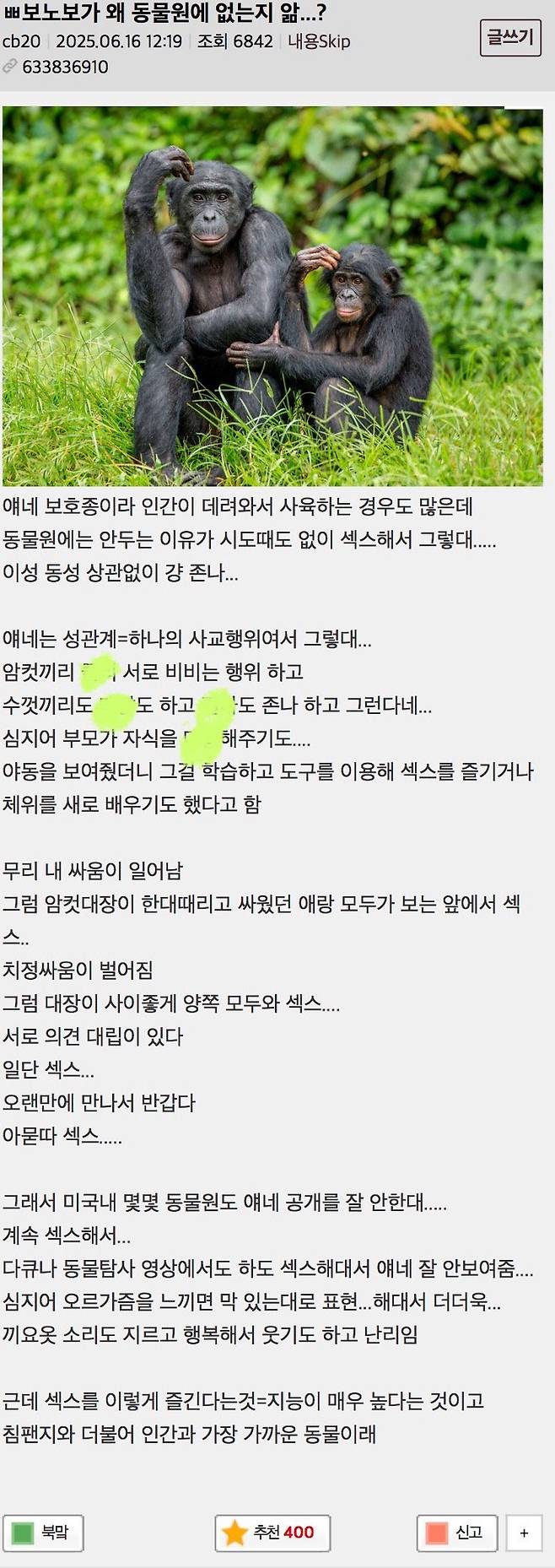 1.jpg 보노보가 왜 동물원에 없는지 앎?