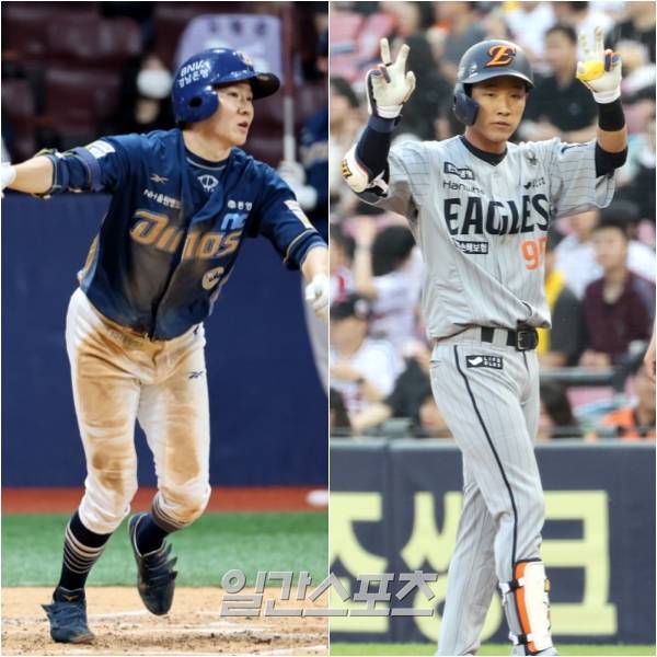 올 시즌 나눔 올스타 2루수 부문을 두고 격전을 이어가고 있는 박민우(왼쪽)와 황영묵. IS 포토