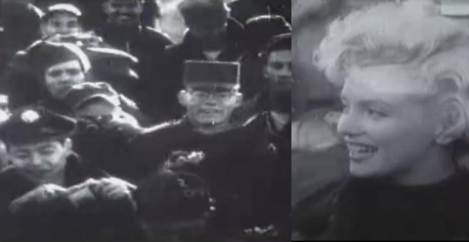 한국전쟁 직후 마릴린 먼로가 동두천 등 주한미군 위문공연을 펼쳐 큰 화제가 됐다. *1954년 2월 /KBS 아카이브