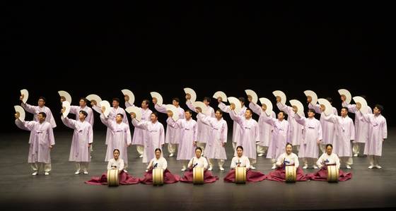 The Crown Haitai Confectionary in-house traditional music club performs on stage. [CROWN HAITAI]