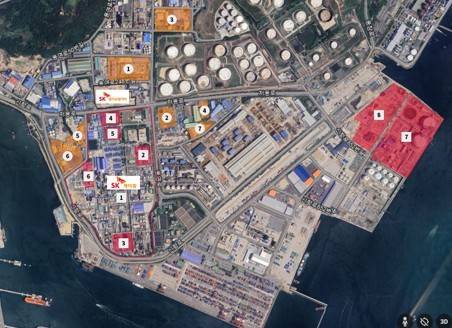 SK Chemicals' land location within the Mipo National Industrial Complex in Ulsan [SCREEN CAPTURE]