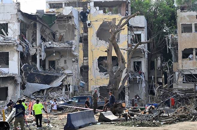 이란의 미사일 폭격 이후 이스라엘 텔아비브의 모습. UPI연합뉴스