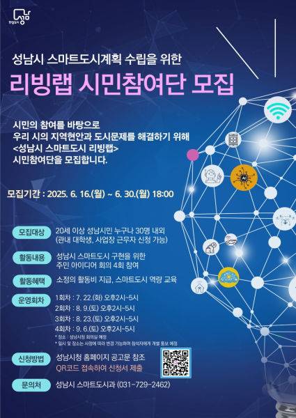 성남시 리빙랩 참여 모집 안내 포스터./사진제공=성남시