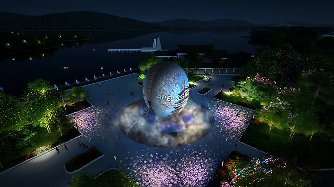 보문호 호반광장 조형물 모습.[경북문화관광공사 제공]