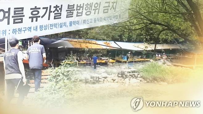 피서지 불법영업 적발 (CG) [연합뉴스TV 제공]